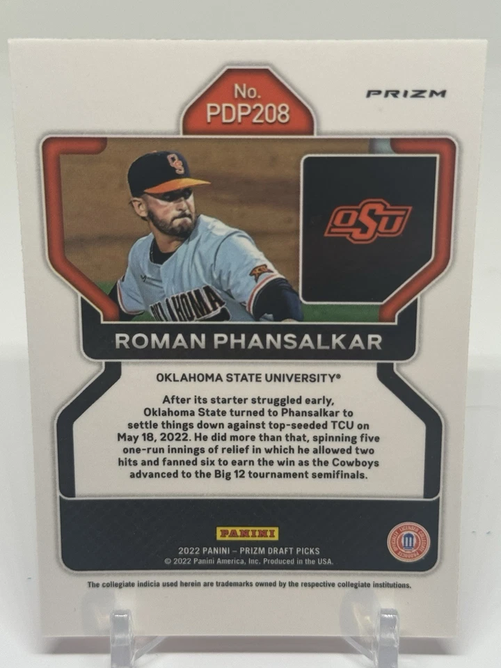 2022 Prizm Draft PINK VELOCITY ROMAN PHANSALKAR LOS ANGELES ANGELS Signed - Image 2 of 2