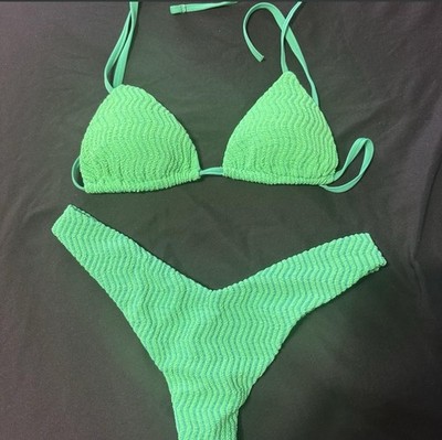 Green tiger striped Calzedonia Women s bikini Set size XS thong