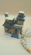 Vintage Christmas Village Ceramic Quilt Shop Light Tested And Working