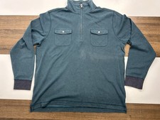 Banana Republic Mens XL Blue Pullover 1/4 Zip Pockets Long Sleeve Sweater