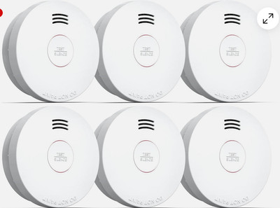 6 PC SITERWELL GS525A-MG Compact 10 Year Battery Powered Smoke Detector 3 pack=6