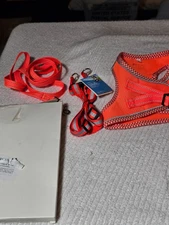  Harness and Leash Set Size L Reflective Escape Proof Breathable Mesh,Orange M