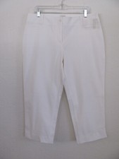 Talbots Signature Cropped Pants-White -Cotton Blend Stretch-Size 14P-NWT 69