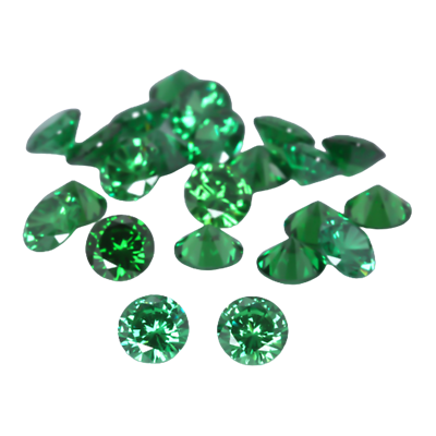 31 Ct 23 Pc Green Round Beautiful Lab Created Zirconia Diamond Lot