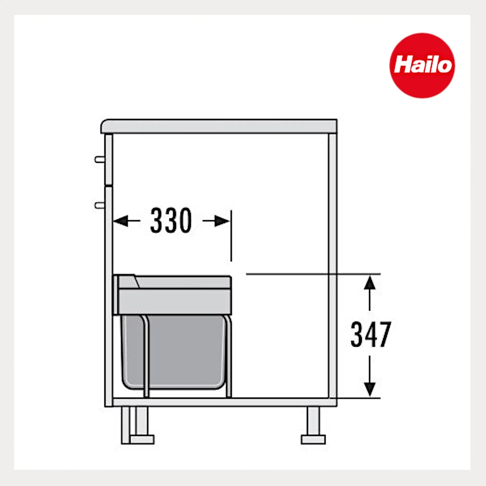Hailo Abfallsammler 3644-73 Raumspar-Tandem Einbau Mülleimer Küchen Abfalleimer - Bild 2 von 4