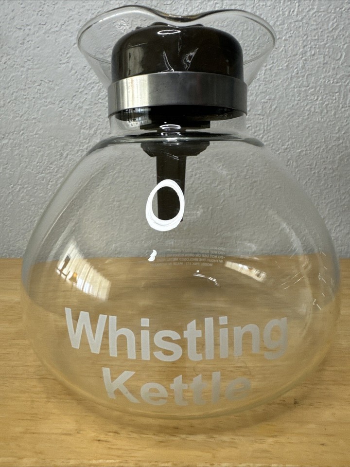 Café Brew Glass 12 Cup Stove Top Whistling Tea KettleMedelco/Schott