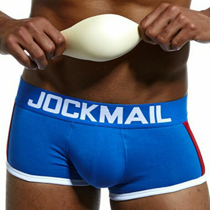 JOCKMAIL Men's Boxer Shorts Underwear Removable Front Padded Cotton