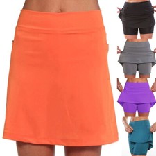Women Ladies High Waist Sports Skort Gym Yoga Shorts Mini Skirts Dress Summer