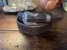   Chacon James Reid style Sterling Silver Belt Buckle Set Nu Bison 42-44-1.25   