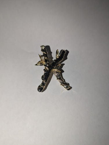 Vintage Letter K Sarah Coventry Brooch Gold Tone Tree Branch | eBay