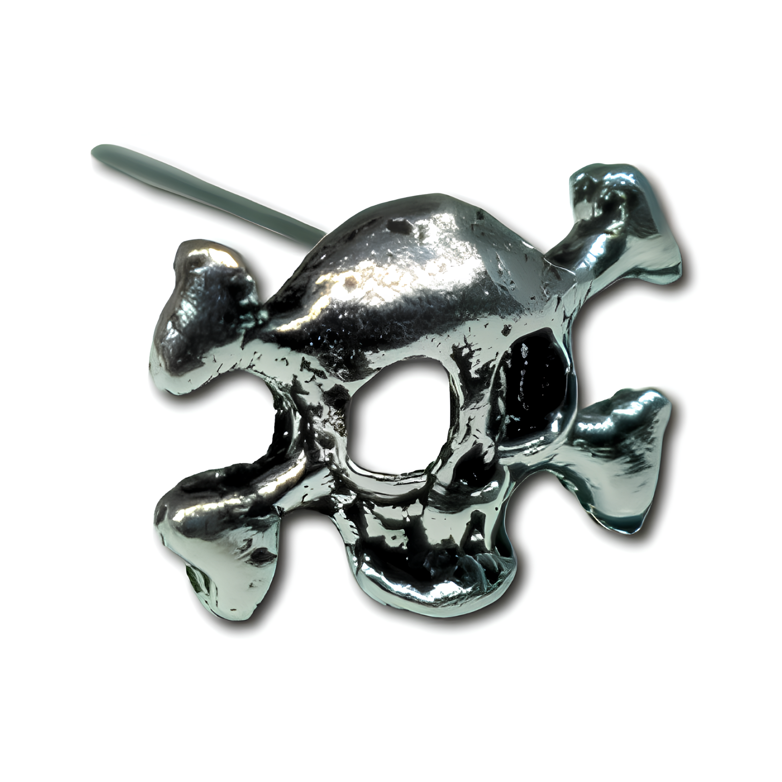 Skull & Crossbones Nose Stud Piercing 22g (0.6mm) 925 Sterling Silver Straight