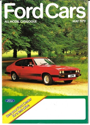 Ford Cars May 1979 UK Markt Verkaufsbroschüre Party Escort Vorhang Capri Granada