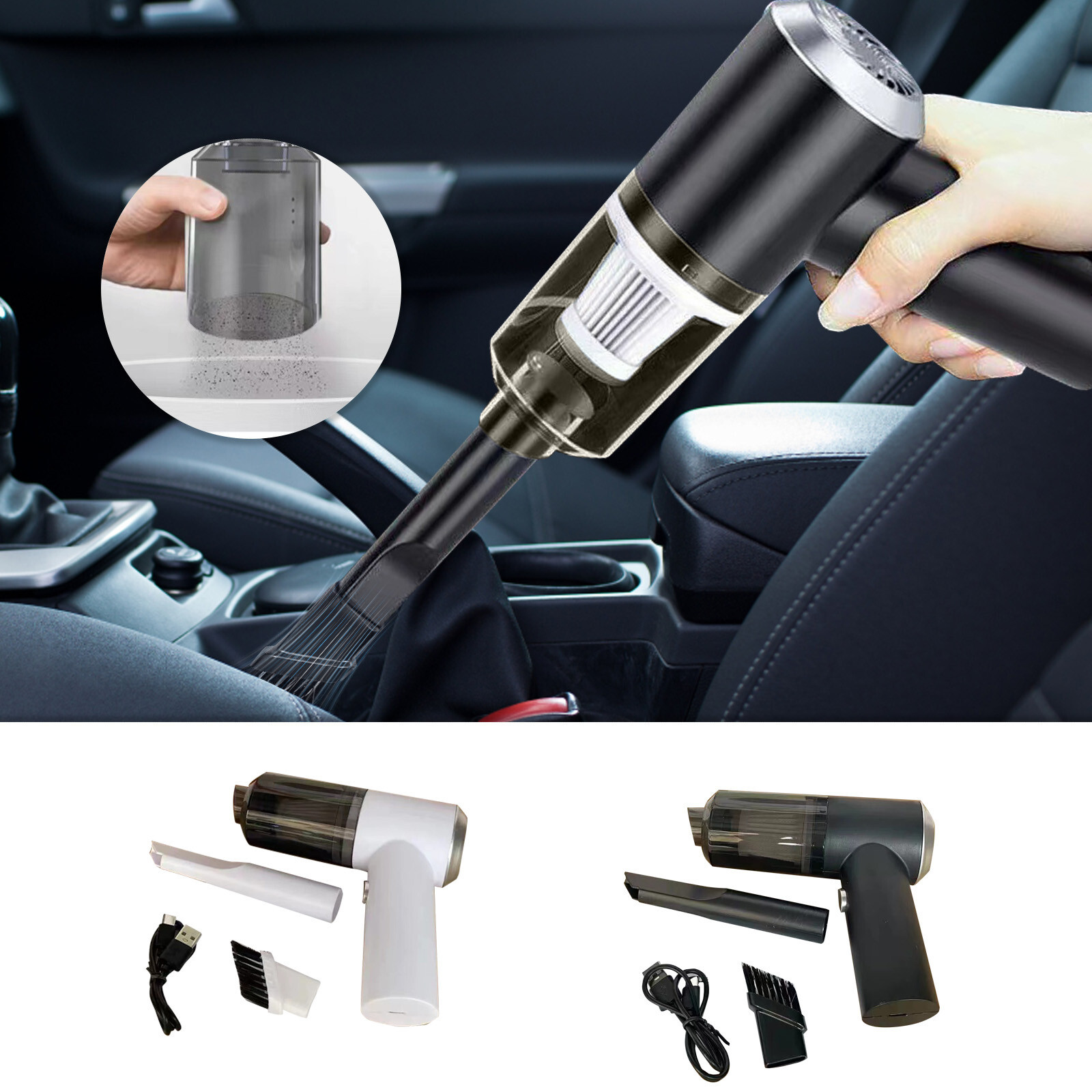 Cordless Handheld Vacuum Portable Rechargeable Strong Suction Cleaner-image