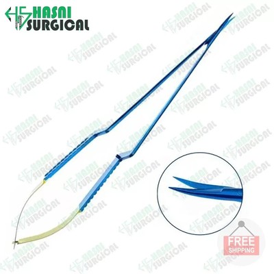 Titanium Micro Scissors for Neurosurgery   Flat Handle Curved