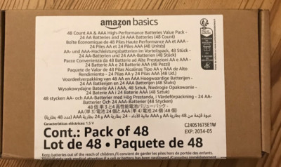 48 AA&AAA Amazon Basics leistungsstarke 24x AA u 24xAAA-Alkalisch-Batterien