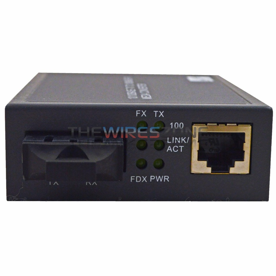 SC Single Mode 10/100BaseTX to 100BaseFX Fast Ethernet Switching Media ...