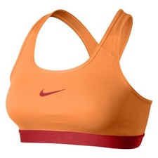 Nike Best Sports Bra Women's Pro Classic Workout Clothes Training Orange X-Small