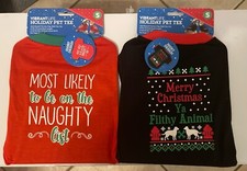 2 Fun Holiday Themed Pet Shirts For Dogs Or Cats Size Small 