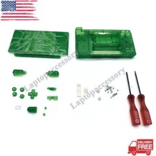 New Full Replacement Top  Bottom Housing Shell Clear GREEN For Nintendo DS Lite