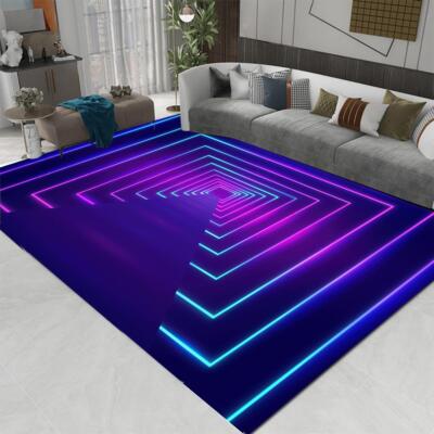 3d Lights Style Carpet Gaming Illusion Rug Gaming Bedroom Area Non