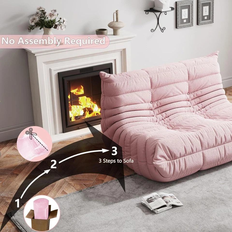 Love Seat Caterpillar Lazy Sofa Beanbag Chair Fireside Chair Tatami Cloud Couch - Image 3 of 4