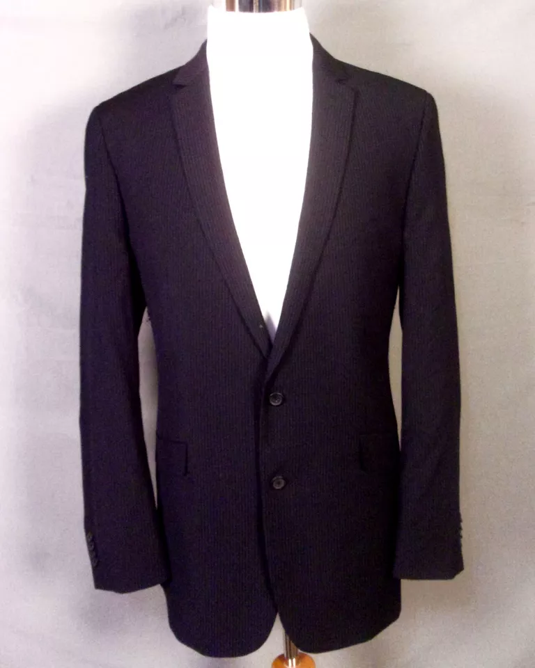 EUC Kenneth Cole Reaction Navy Blue Pinstriped 2 Pc Business Suit Dual Vent 44 L - Image 2 of 4