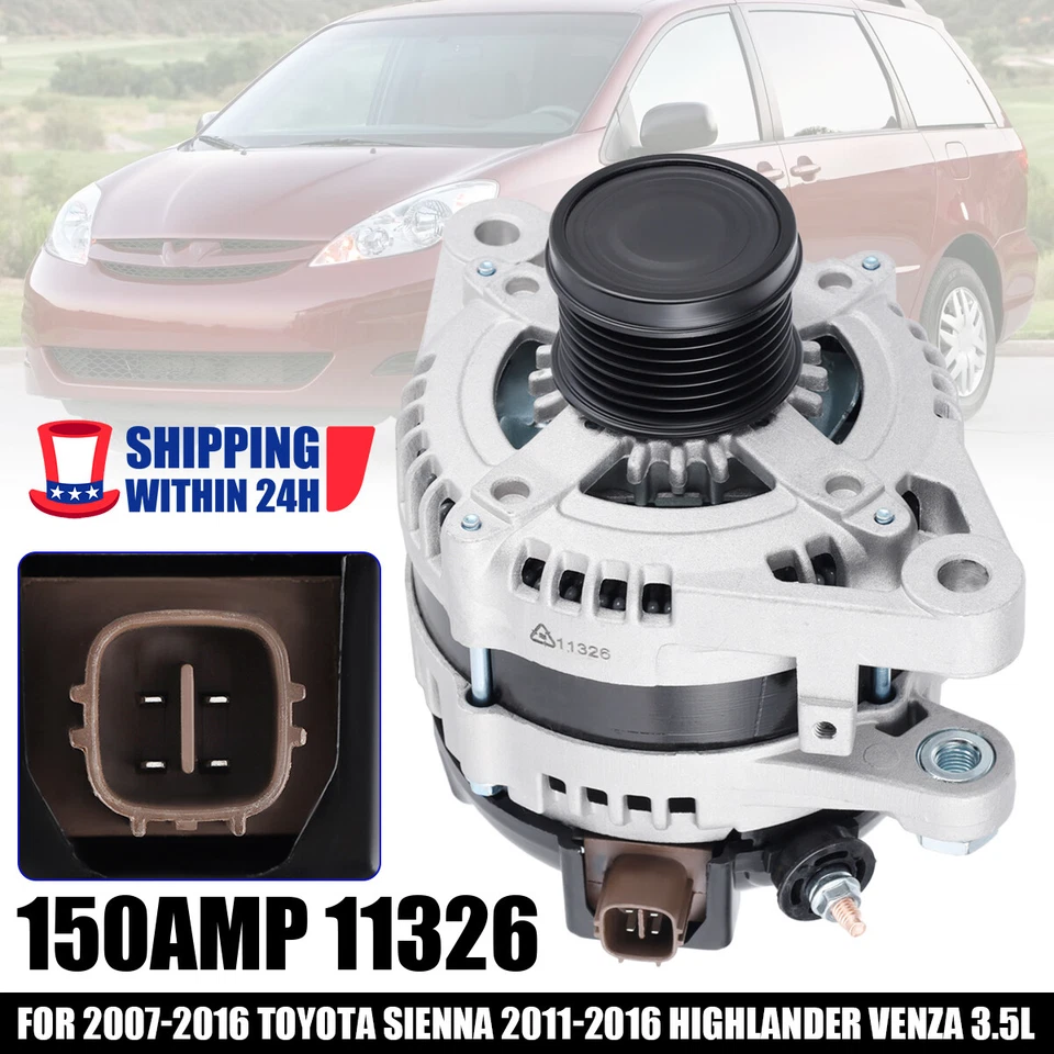 Alternador 11326 para Toyota Sienna 3,5 L 2007 2009 2010 2011 2012 2013-2016 Foto 2 de 4