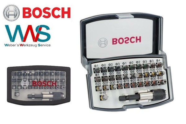 Bosch 32Tlg. Bitsatz Bits Bitset Extra Hart Kreuz,Schlitz,Hex,Torx + Bithalter-image