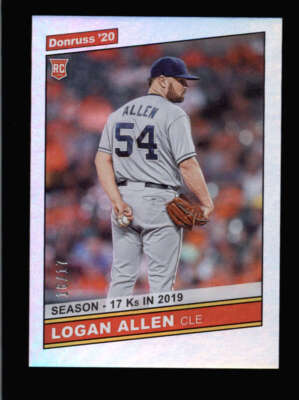 LOGAN ALLEN 2020 DONRUSS #243 ROOKIE SEASON STAT LINE #16/17 BC4414