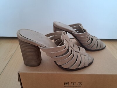 Strappy Open Toe Chunky Stacked Heel Boho Casual Dress Shoes Original Box