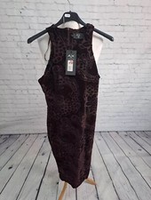 AX Paris Sleeveless Textured Midi Dress Womens Size 12 Aubergine Purple 