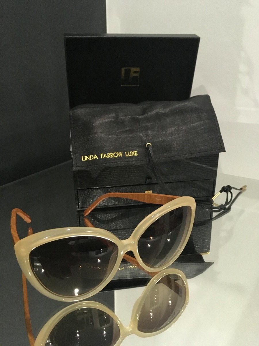 LINDA FARROW LUXE SUNGLASSES BEIGE WITH BROWN SNAKE SKIN  display picture 2