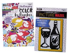 Picture Mazes  Color By Number Book Kids Adults Activity Books Set of 2 NEW