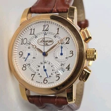 Buran V.M. Poljot Mechanical Chronograph Russian Watch Gold 39mm