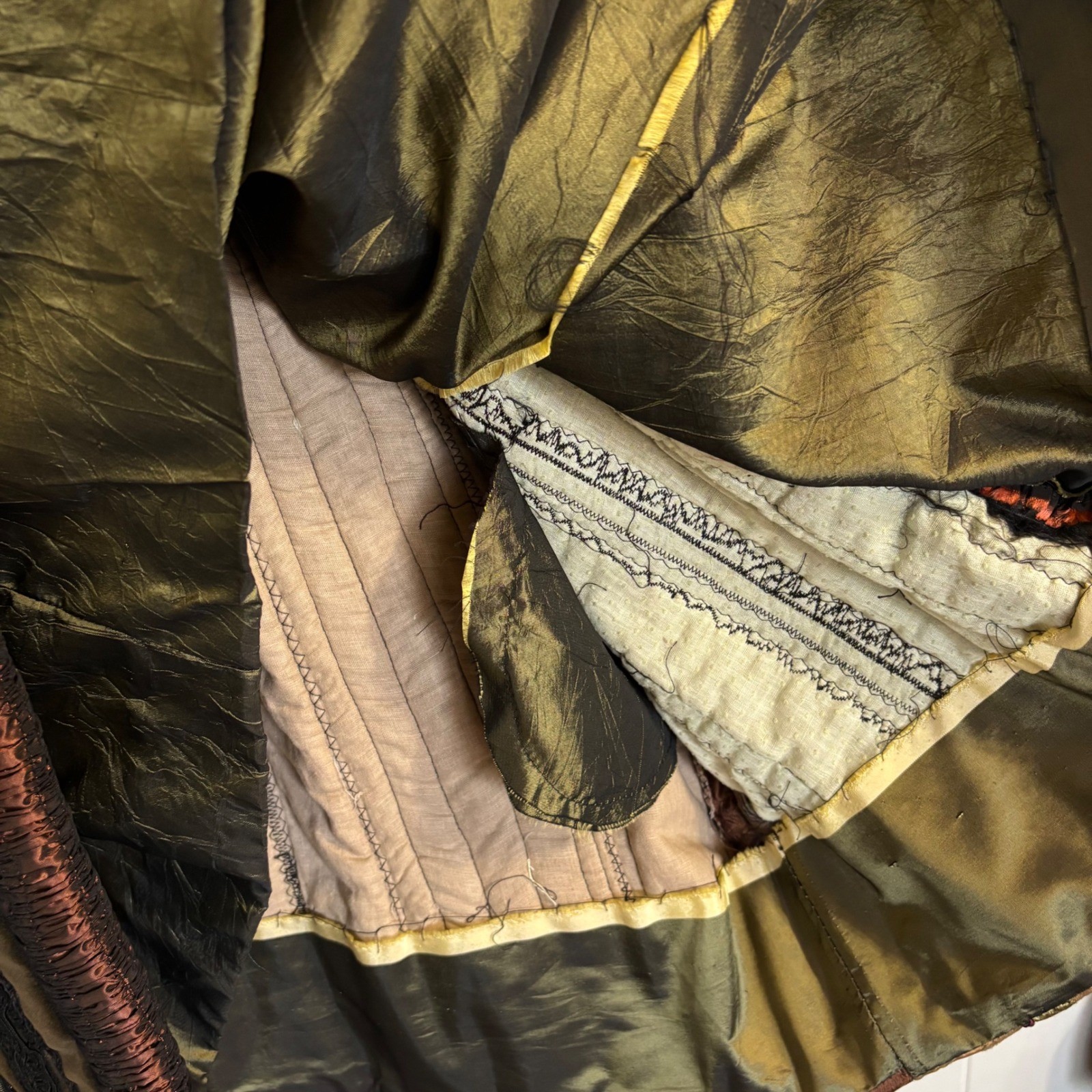 Vintage Crazy Quilt Patchwork Jacket Long Coat Ve… - image 11