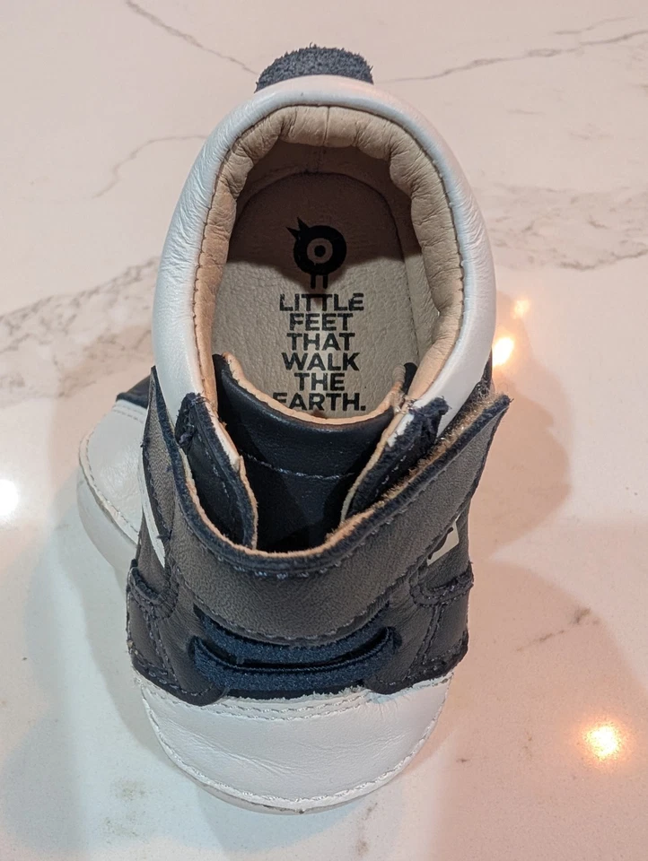 Zapatos de bebé Old Soles talla 6-9 meses azul marino/blanco Foto 2 de 4