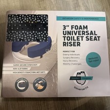 Lunderg Toilet Seat Riser for Seniors  Adds 3 Inches Universal Fit&nbsp;Blue NEW