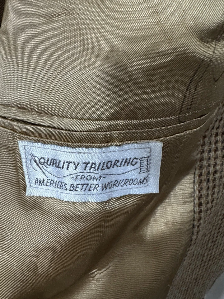 Vintage Men 46R Christian Brooks Tweed Blazer Jacket Sport Coat With Elbow Patch - Image 4 of 4