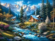 Diamond Painting Kits for Adults Diamond Art Kits - Scenery, Gem Forest Stream
