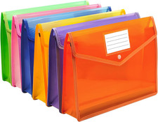 Plastic Expanding File Folder, Envelope Folders for Documents, Waterproof Transp