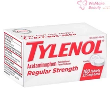 Tylenol Regular Strength Pain Reliever Fever Reducer 100 Tablets New In Box