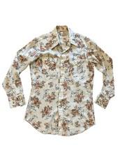 Vintage Dee Cee Brand Western Pearl Snap Shirt Men's 15.5 - 33 Floral Rockabilly