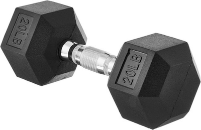 #ad Amazon Basics Rubber Hex Dumbbell Hand Weight 20 Pounds 20 Black $32.37