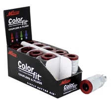 Milton COLORFIT Couplers (M-STYLE, Red) - 1/4" NPT Male (Box of 10) thumbnail 1