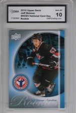 2010 UD NATIONAL HOCKEY CARD DAY JEFF SKINNER ROOKIE RC GMA GEM MT 10. rookie card picture