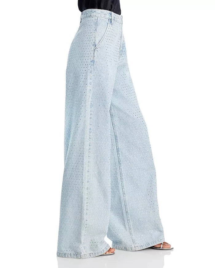 Self-Portrait BLUE Women's Rhinestone Jeans, US 32 - Изображение 2 из 4