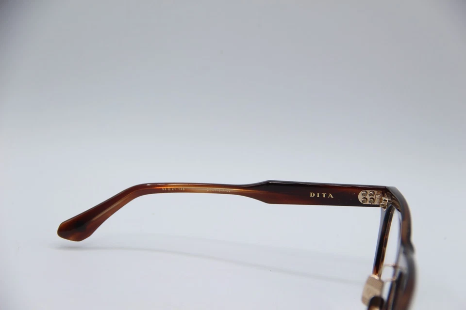 NOVO ÓCULOS DITA THAVOS DTX713-A-02 MARROM CHIFRE DOURADO ARMAÇÃO AUTÊNTICA 53-21 - Imagem 3 de 4