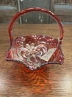 Fenton Red Carnival Glass Persian Medallion Basket