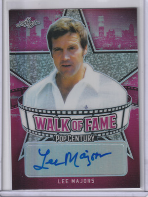 2018 Leaf Pop Century Lee Majors Walk of Fame Pink Auto /20 Authentic #WF-LM1