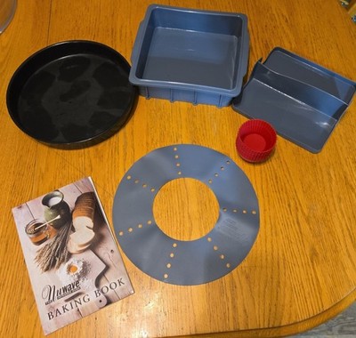 NuWAVE OVEN PRO PLUS BAKING SET 8x8 Baking Pan Cookbook 12 Cupcake Liners Divide